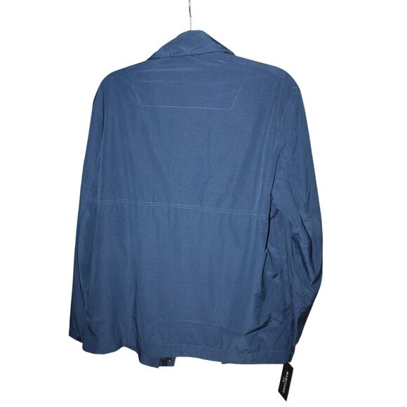 Marciano By Guess Men's Large Tech Full-Zip Jacket Water Repellent Silk Blue - Picture 3 of 12